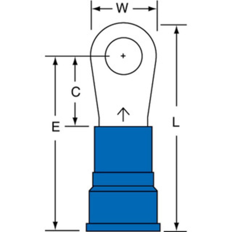 3M 6 AWG Partially Insulated Crimp Connection Circular Ring Terminal 1/4 Stud, Copper Contact 7010319494 – 88009824