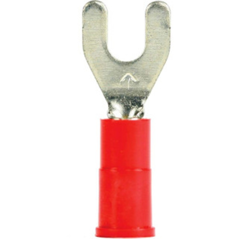 3M #8 Stud, 22 to 18 AWG Compatible, Partially Insulated, Crimp Connection, Standard Fork Terminal 0.3 Fork Width, Vinyl Insulation, Red, 0.85 OAL, 0.03 Thick, Copper Contacts 7010349249 – 77675650