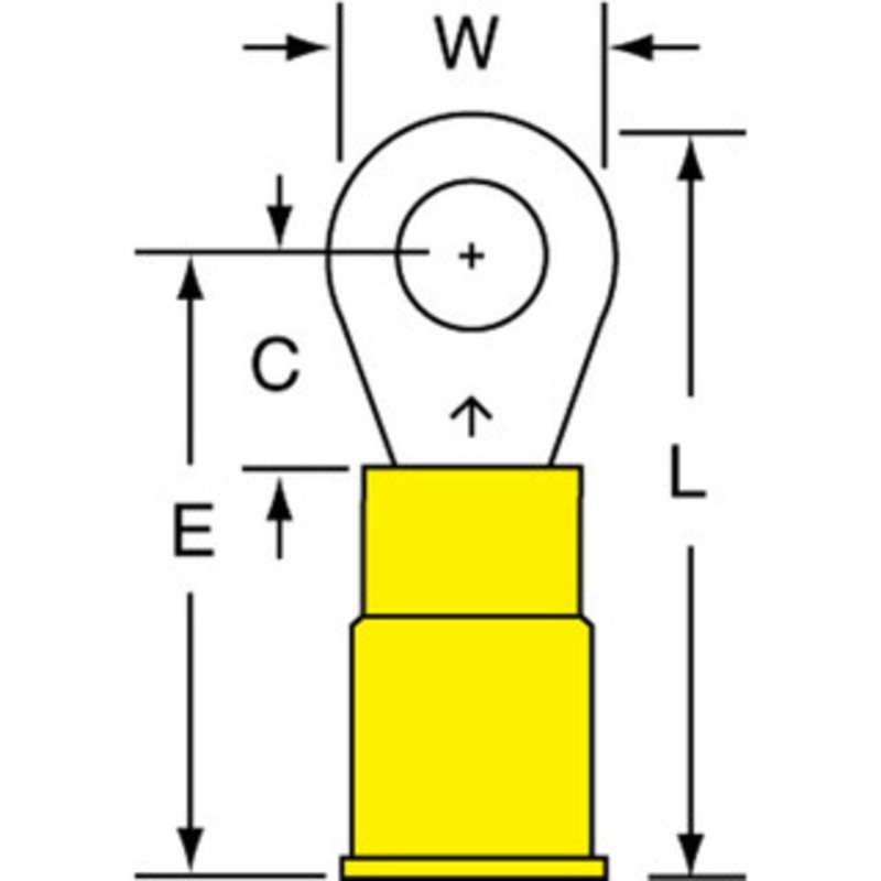 3M 12-10 AWG Partially Insulated Crimp Connection Circular Ring Terminal #10 Stud, Copper Contact 7010304072 – 88093794