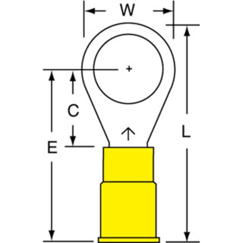 3M 12-10 AWG Partially Insulated Crimp Connection Circular Ring Terminal 3/8 Stud, Copper Contact 7010319492 – 88093836