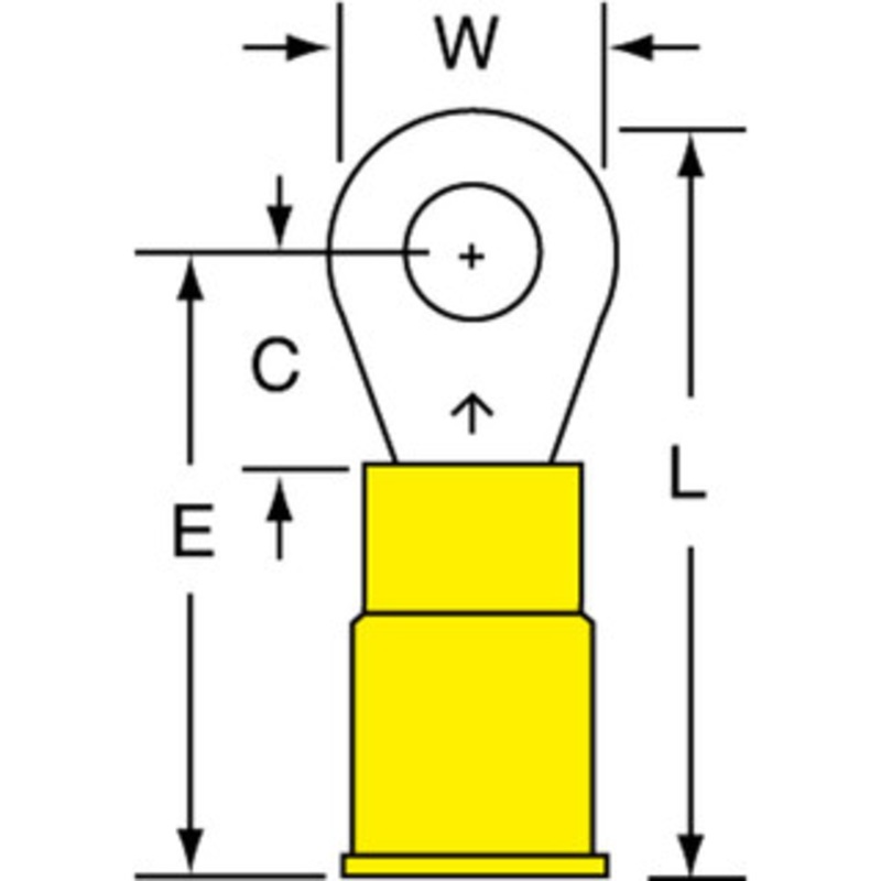 3M 12-10 AWG Partially Insulated Crimp Connection Circular Ring Terminal #8 Stud, Copper Contact 7010397385 – 88093919