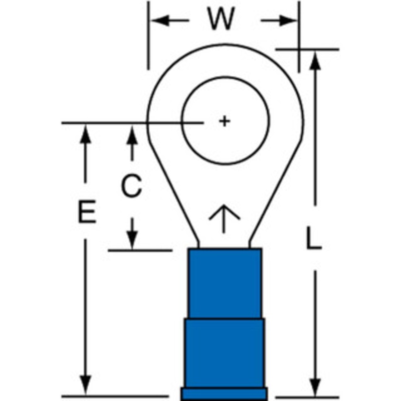 3M 16-14 AWG Partially Insulated Crimp Connection Circular Ring Terminal 1/4 Stud, Copper Contact 7010349239 – 88093695
