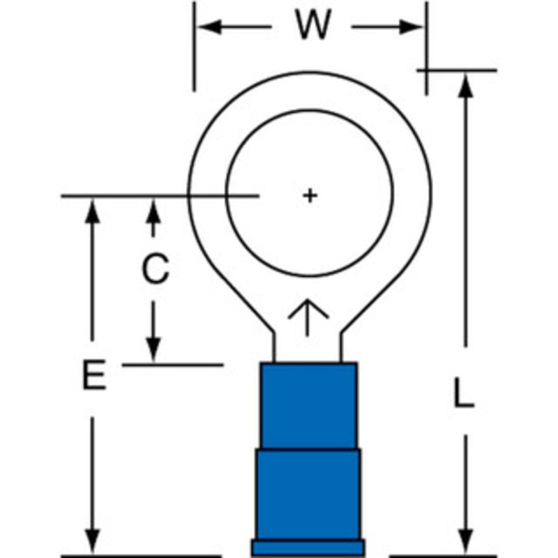 3M 16-14 AWG Partially Insulated Crimp Connection Circular Ring Terminal 3/8 Stud, Copper Contact 7010397276 – 88093711