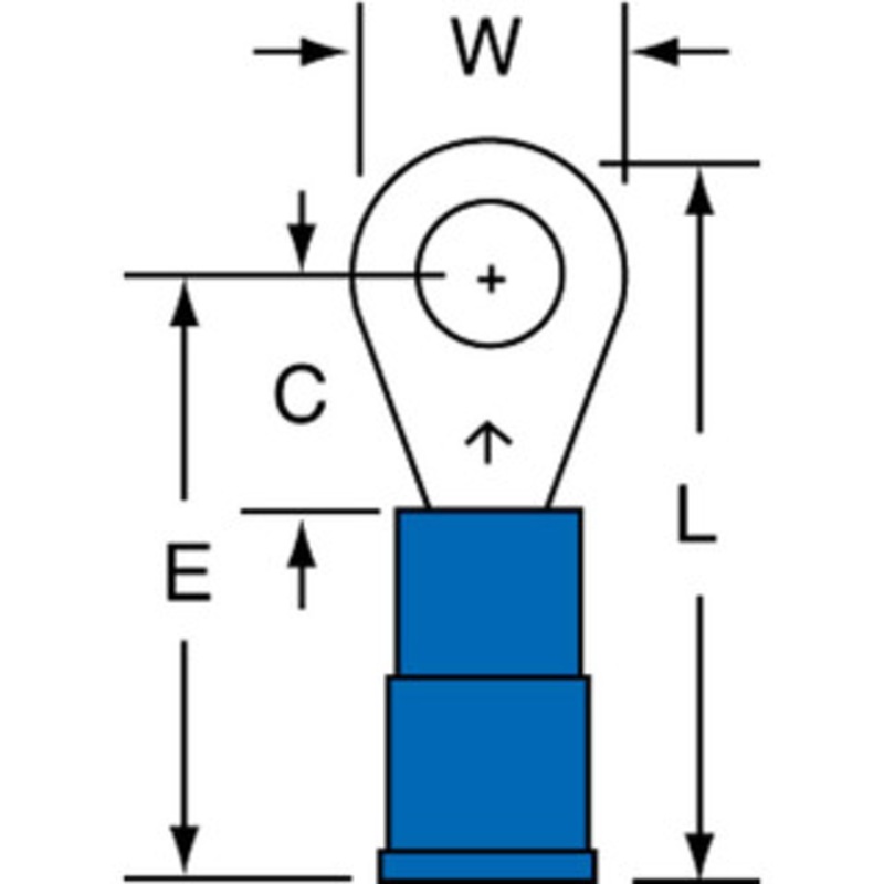 3M 16-14 AWG Partially Insulated Crimp Connection Circular Ring Terminal #8 Stud, Copper Contact 7010349241 – 88093778