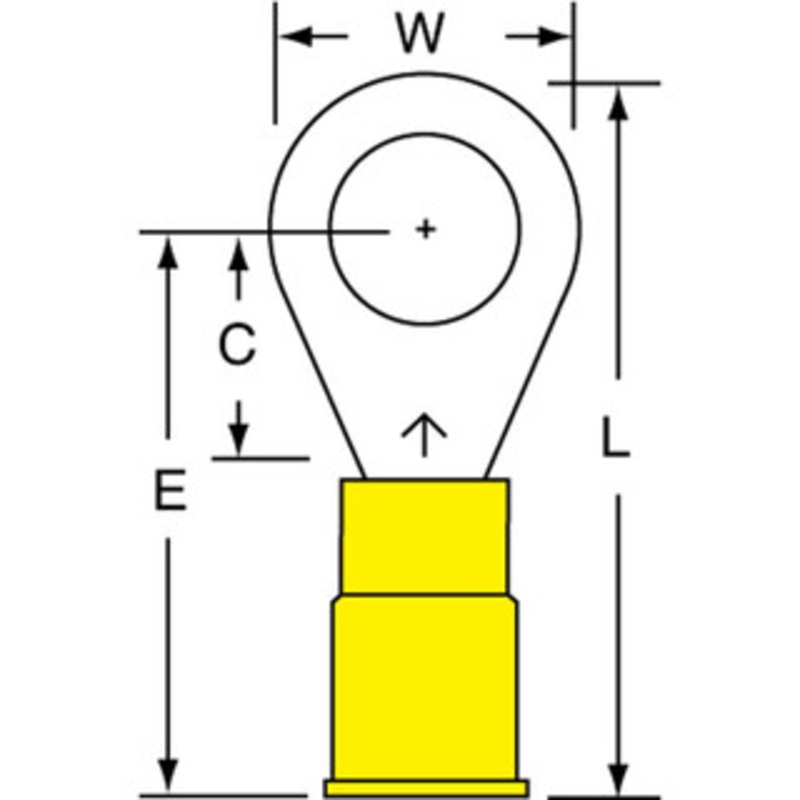 3M 12-10 AWG Partially Insulated Crimp Connection Circular Ring Terminal 5/16 Stud, Copper Contact 7010397383 – 88093877