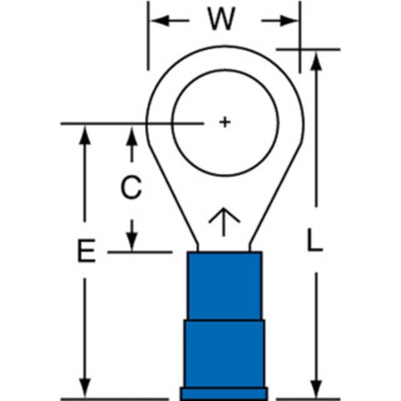 3M 16-14 AWG Partially Insulated Crimp Connection Circular Ring Terminal 5/16 Stud, Copper Contact 7010397277 – 88093737
