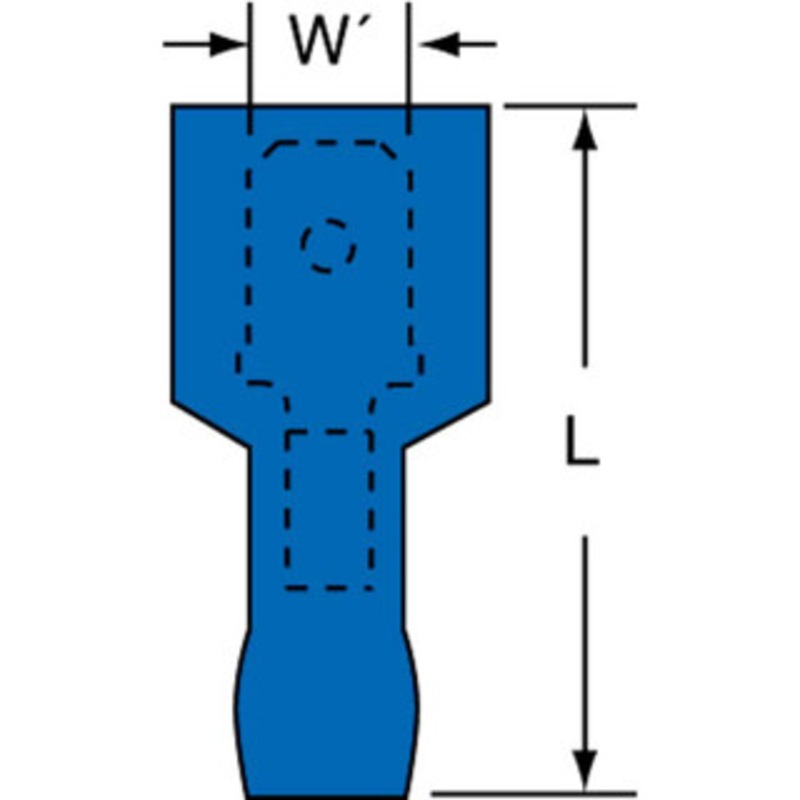 3M 16 to 14 AWG Partially Insulated Male Wire Disconnect 1/4 Tab, Blue, RoHS 2011/65/EU Compliant 7010349261 – 88090733