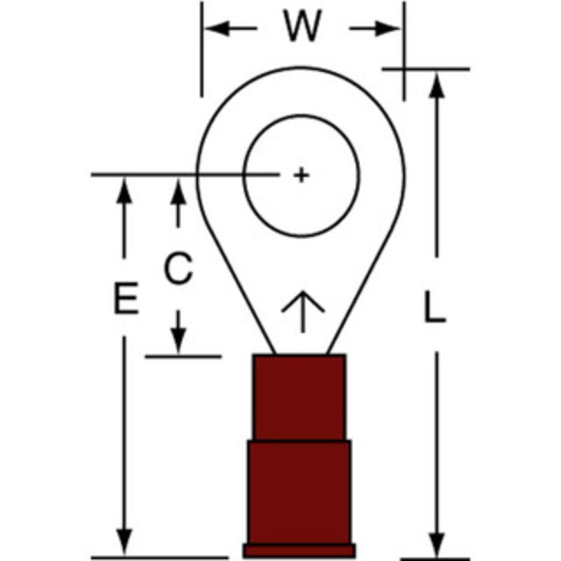 3M 22-18 AWG Partially Insulated Crimp Connection Circular Ring Terminal 1/4 Stud, Copper Contact 7010319489 – 88091921