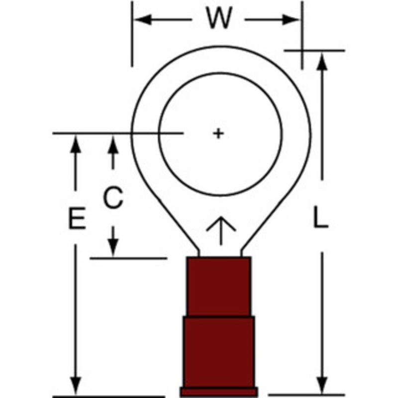 3M 22-18 AWG Partially Insulated Crimp Connection Circular Ring Terminal 3/8 Stud, Copper Contact 7010397272 – 88091947