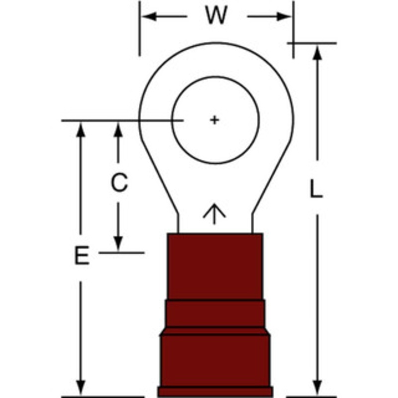 3M 8-8 AWG Partially Insulated Crimp Connection Circular Ring Terminal 5/16 Stud, Copper Contact 7010397387 – 88093968