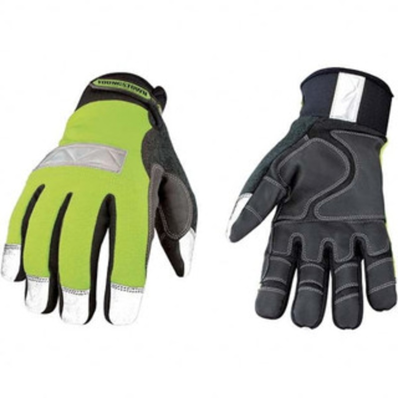 Youngstown Glove Size S (7) 3M Scotchlite/Synthetic Leather/Microfleece Waterproof, Windproof & Cold & Heat Protection High Visibility Work Gloves For General Purpose, Uncoated, Hook & Loop Cuff, Full Fingered 08-3710-10-S – 66803305