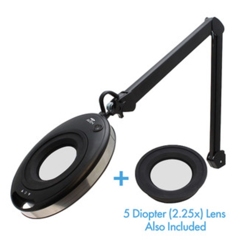Aven In-X Magnifying Lamp 12 Diopter [4x] Bundled With A 5 Diopter Lens [2.25x] – 26501-LED-INX-12D