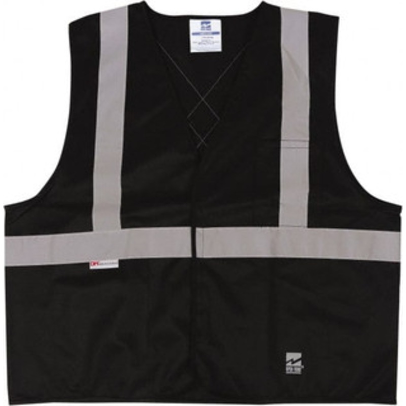 Viking Outerwear Size 2X/3XL Black Solid Public Safety High Visibility Vest 51 to 55 Chest, Polyester, Hook & Loop Closure, 2 Pockets, ANSI 107-2015 Type R Class 2 U6106BK-2XL/3XL – 30955397
