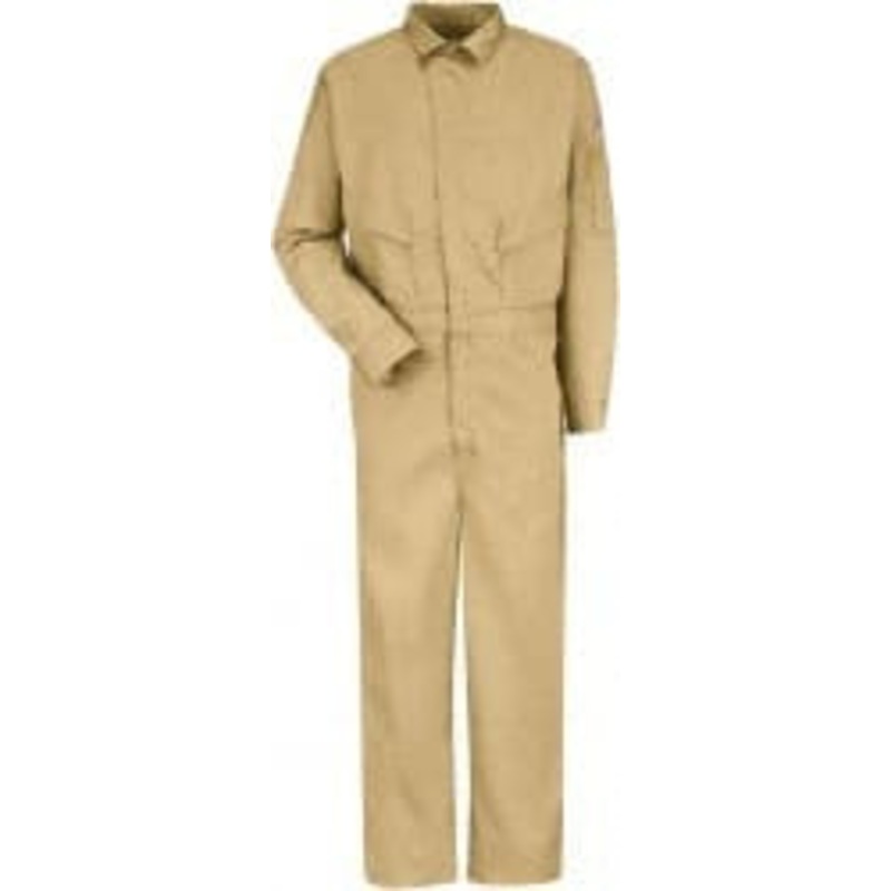 VF Imagewear Size 48 Regular Khaki 8.7 cal/cm2 Flame Resistant/Retardant Coveralls 48 Chest, Cotton, Nylon & Excel F ComforTouch, 7 Pockets, Zipper Closure, Snap Cuffs, Snap Ankles CLD4KH-RG-48 – 66653817