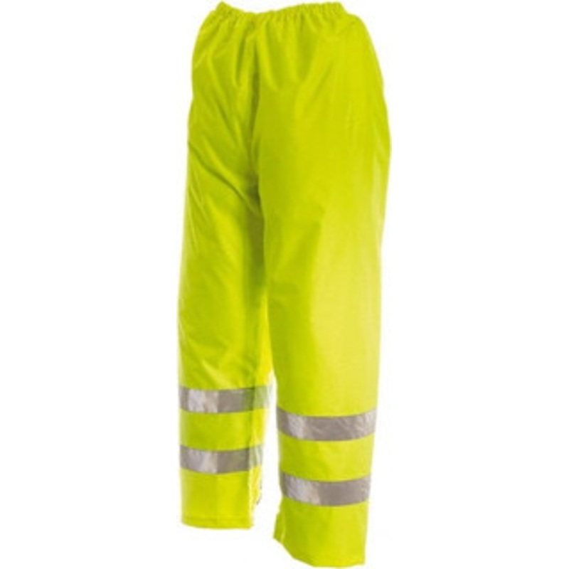 Viking Outerwear Size XL Hi-Viz Lime High Visibility Rain Wind Resistant Pants Polyester with PU Coating, Elastic Closure, Double Stitched, Taped & Heat Sealed Seams, Waist Length Pants D6323WPG-XL – 42331405