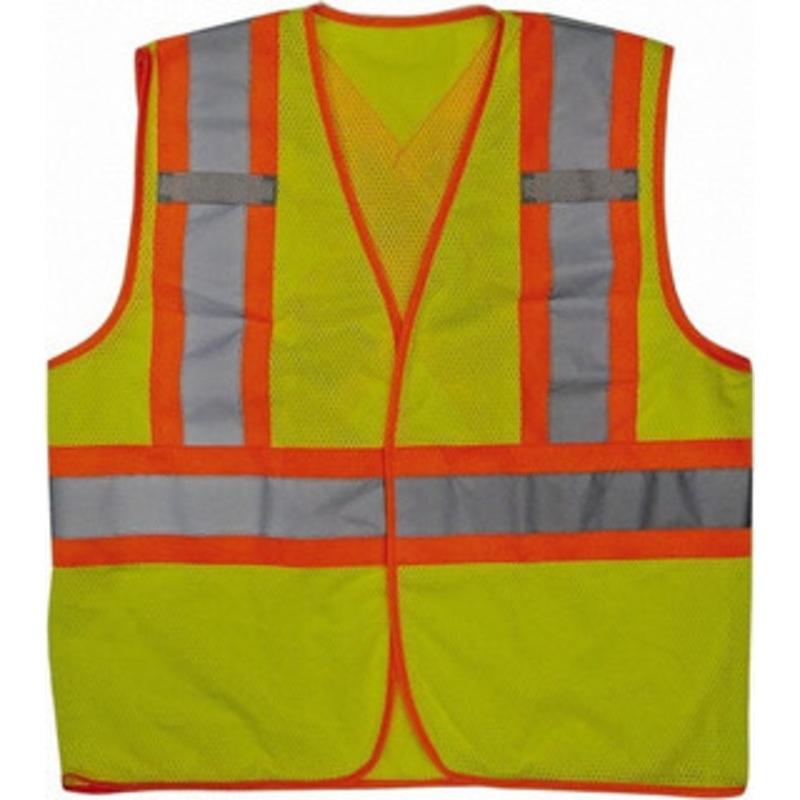 Viking Outerwear Size L/XL Lime Mesh Public Safety High Visibility Vest 43 to 47 Chest, Polyester, Hook & Loop Closure, ANSI 107-2010 Class 2, Level 2 U6110G-L/XL – 30617492