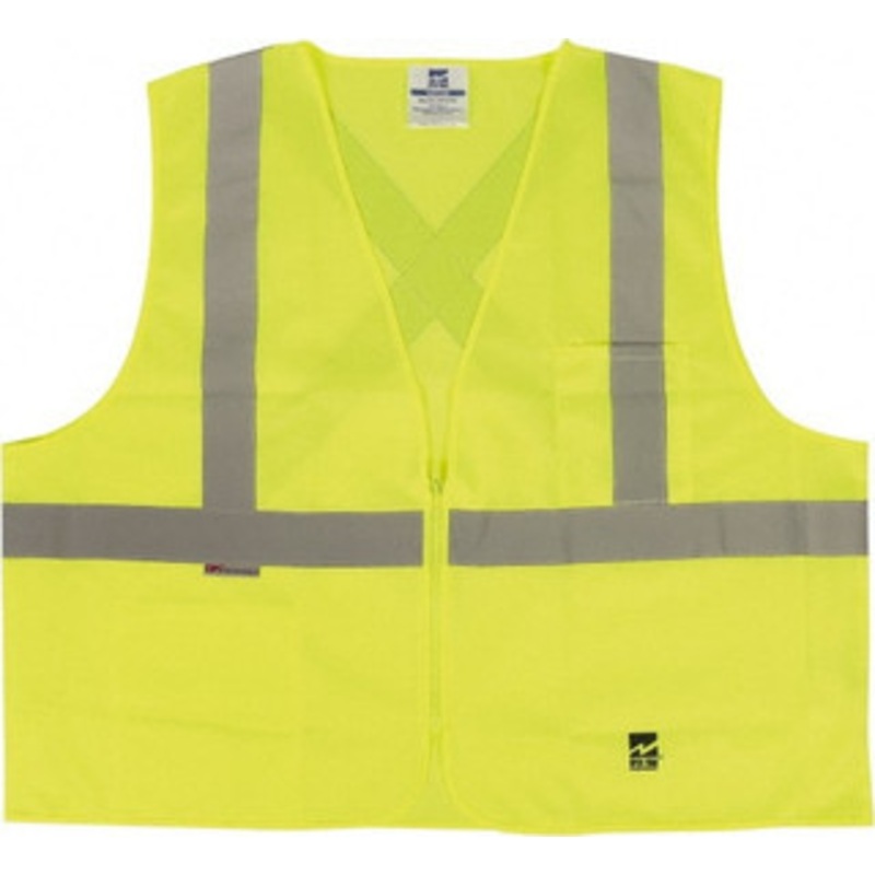 Viking Outerwear Size L/XL Green Solid Public Safety High Visibility Vest 43 to 46 Chest, Polyester, Zipper Closure, 2 Pockets, ANSI 107-2015 Type R Class 2 U6109G-L/XL – 30955611