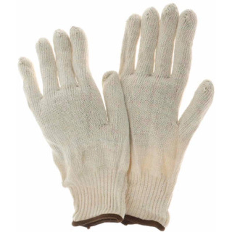Value Collection Size L Work Gloves Knit Wrist Cuff, White, Paired BD6047 – 64705718