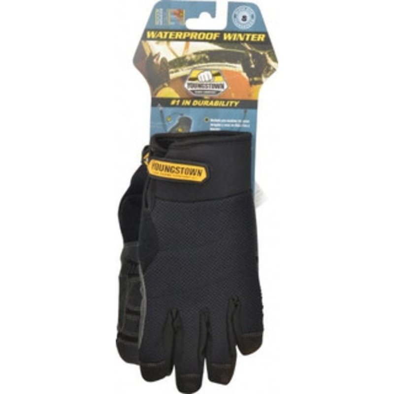 Youngstown Glove Size S (7) Synthetic Suede Cold Protection & Waterproof Work Gloves For Mechanics & Lifting, Uncoated, Hook & Loop Cuff, Full Fingered, Black, Paired 03-3450-80-S – 75994574