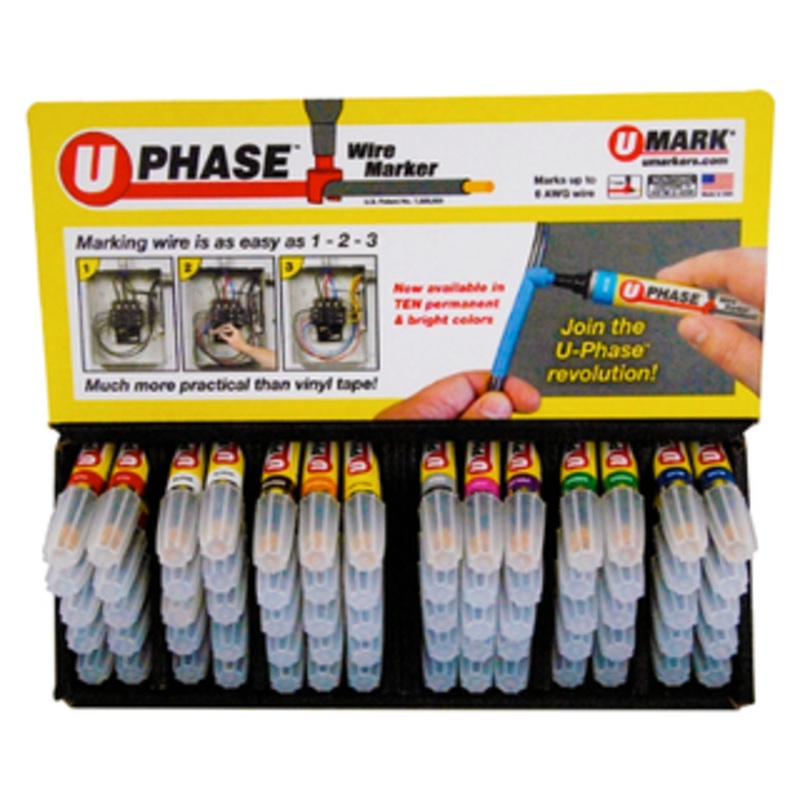 U-Mark UPhase Wire Marker Assorted Colors 70 Pack – 10719PMD