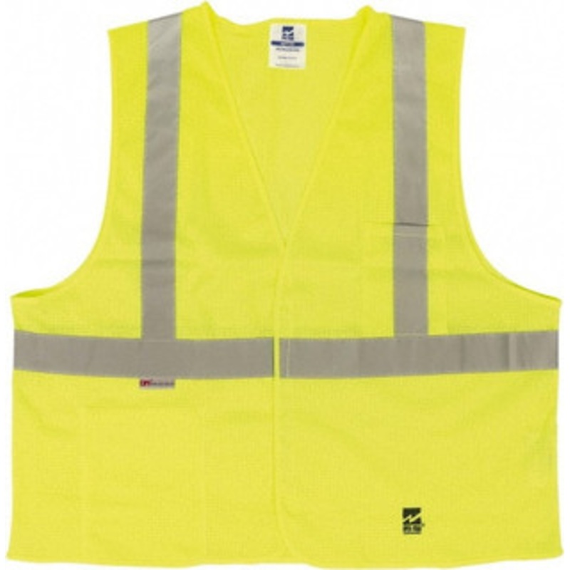 Viking Outerwear Size L/XL Green Mesh Public Safety High Visibility Vest 43 to 46 Chest, Polyester, Hook & Loop Closure, 2 Pockets, ANSI 107-2015 Type R Class 2 U6105G-L/XL – 30955355