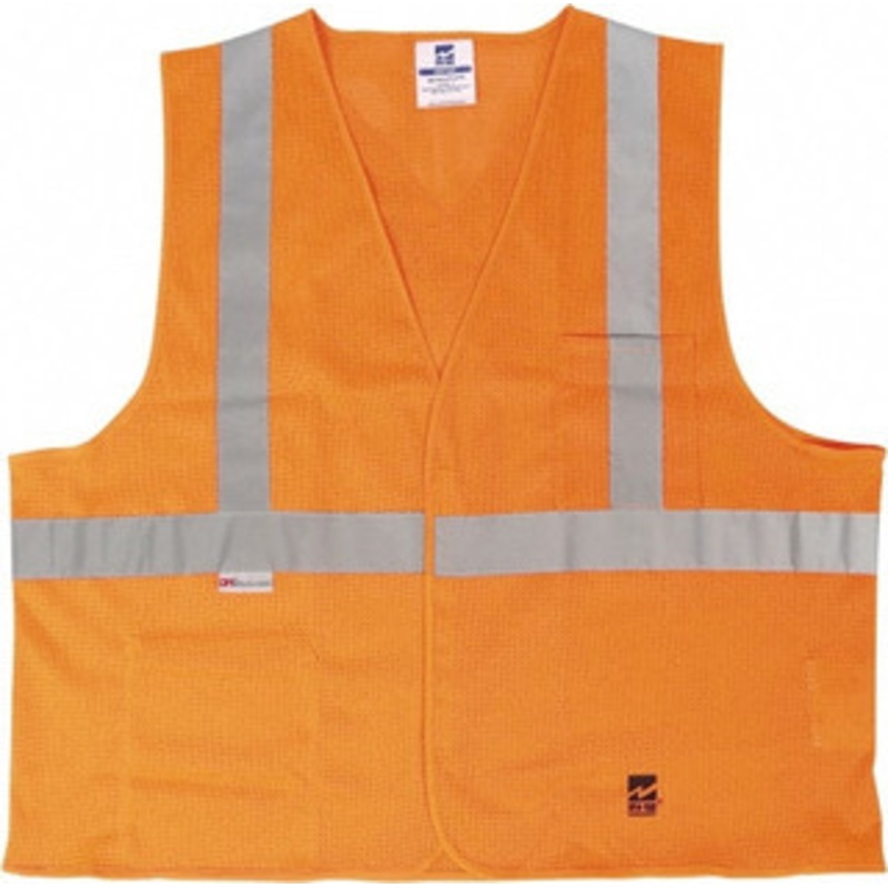 Viking Outerwear Size S/M Orange Mesh Public Safety High Visibility Vest 37 to 39 Chest, Polyester, Hook & Loop Closure, 2 Pockets, ANSI 107-2015 Type R Class 2 U6105O-S/M – 30955694