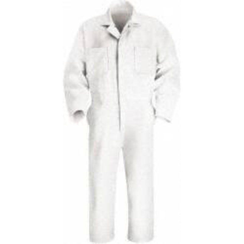 VF Imagewear Size 40 Regular White General Purpose Coveralls 40 Chest, Cotton & Polyester, 7 Pockets, Zipper Closure, Open Cuffs, Open Ankles CT10WH-RG-40 – 66653767